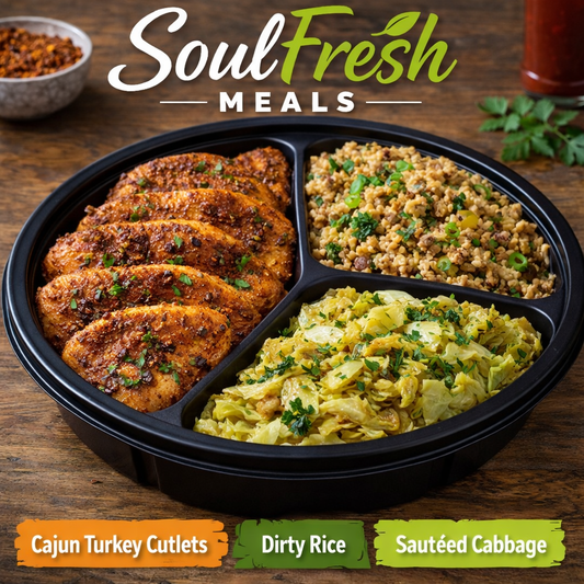 Cajun Style Turkey Cutlets---- Dirty Rice ---Sautéed Cabbage